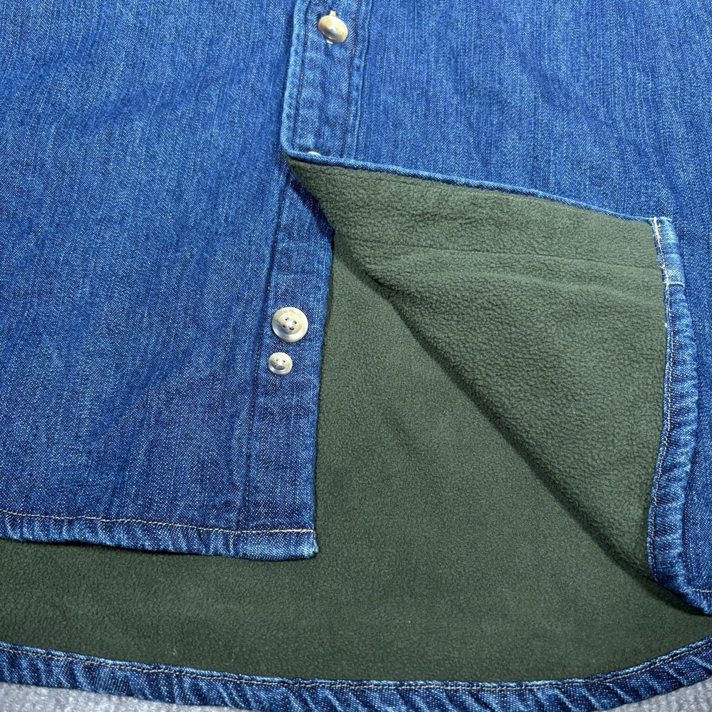 Field & Stream Shirt Mens XL Blue Denim Fleece Lined Heavyweight Shacket Work - Picture 5 of 10
